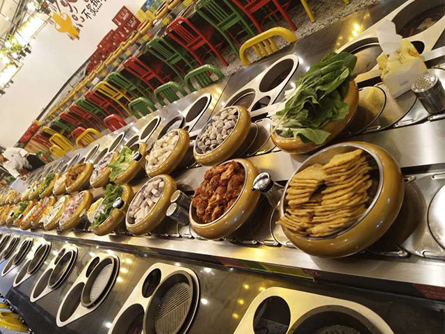 烤涮一体旋转小火锅